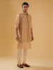 BEIGE EMBROIDERED LONG WAISTCOAT