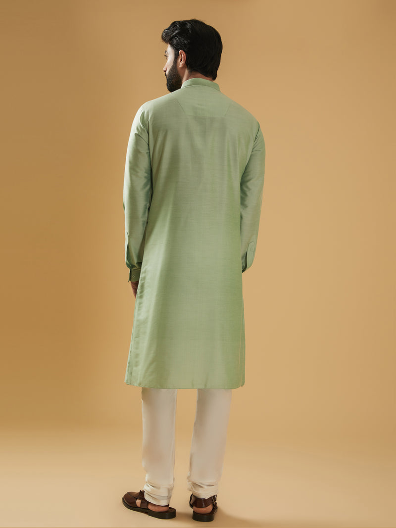 MINT GREEN SILK KURTA