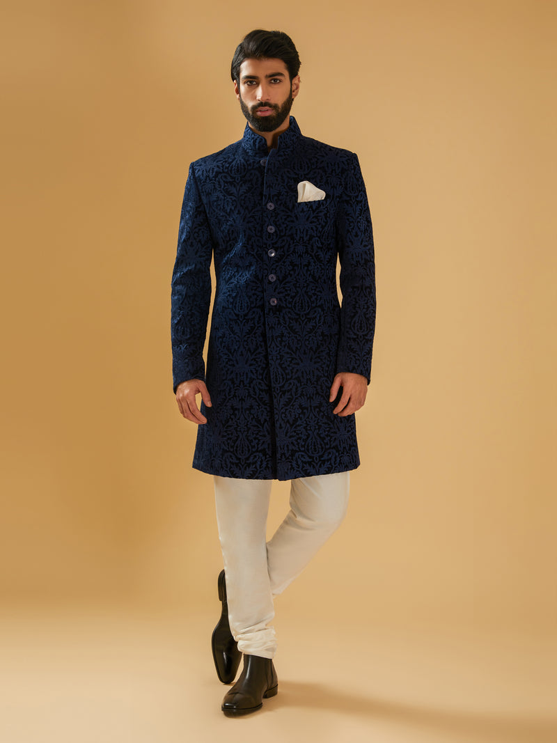 NAVY VELVET ACHKAN