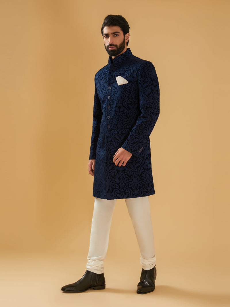 NAVY VELVET ACHKAN