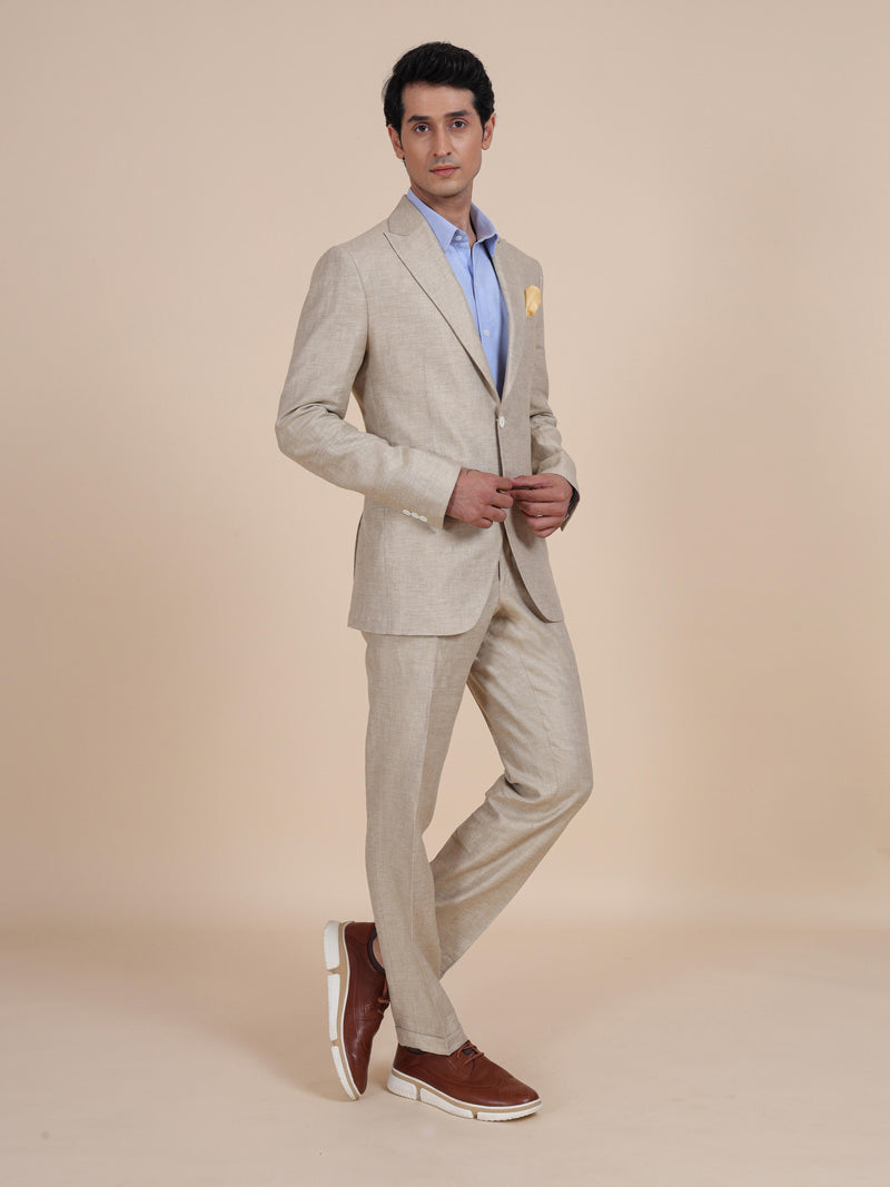 PEAK LAPEL LINEN SUIT