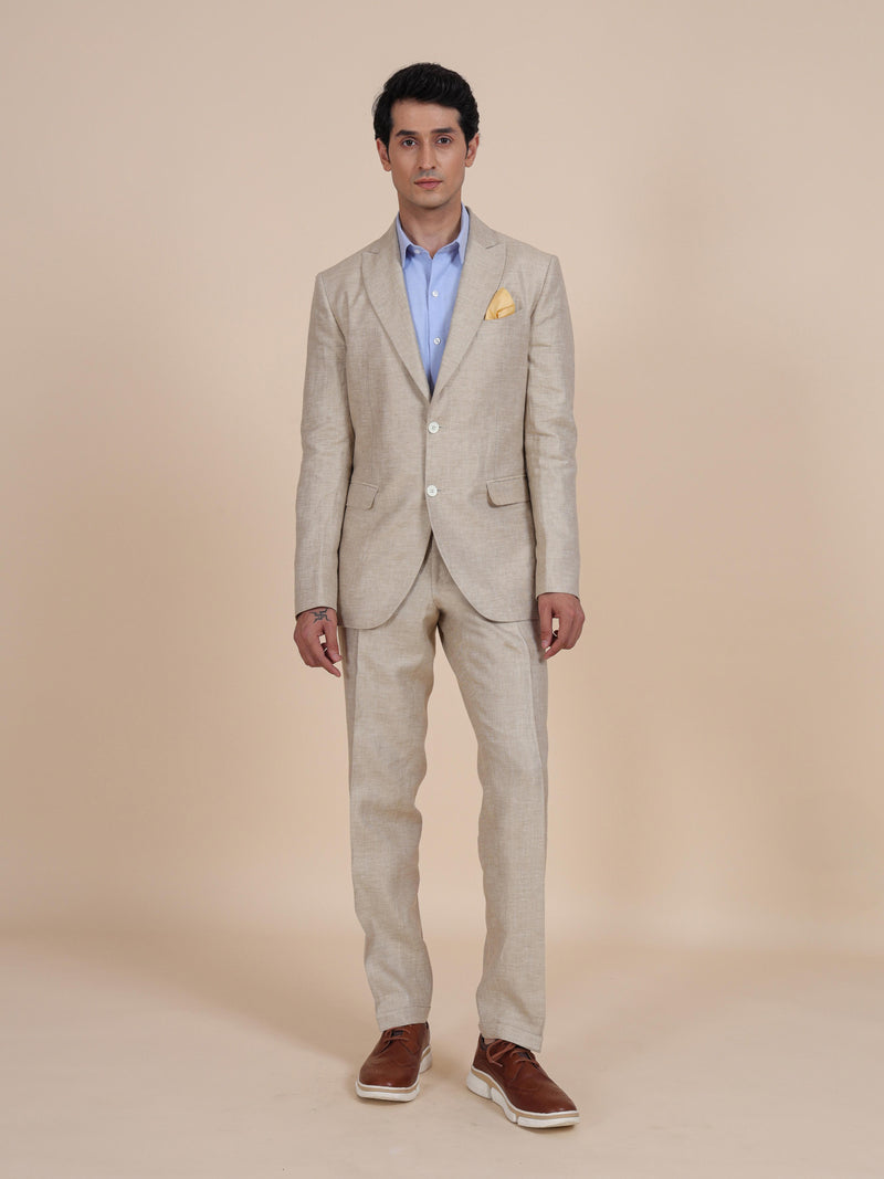 PEAK LAPEL LINEN SUIT