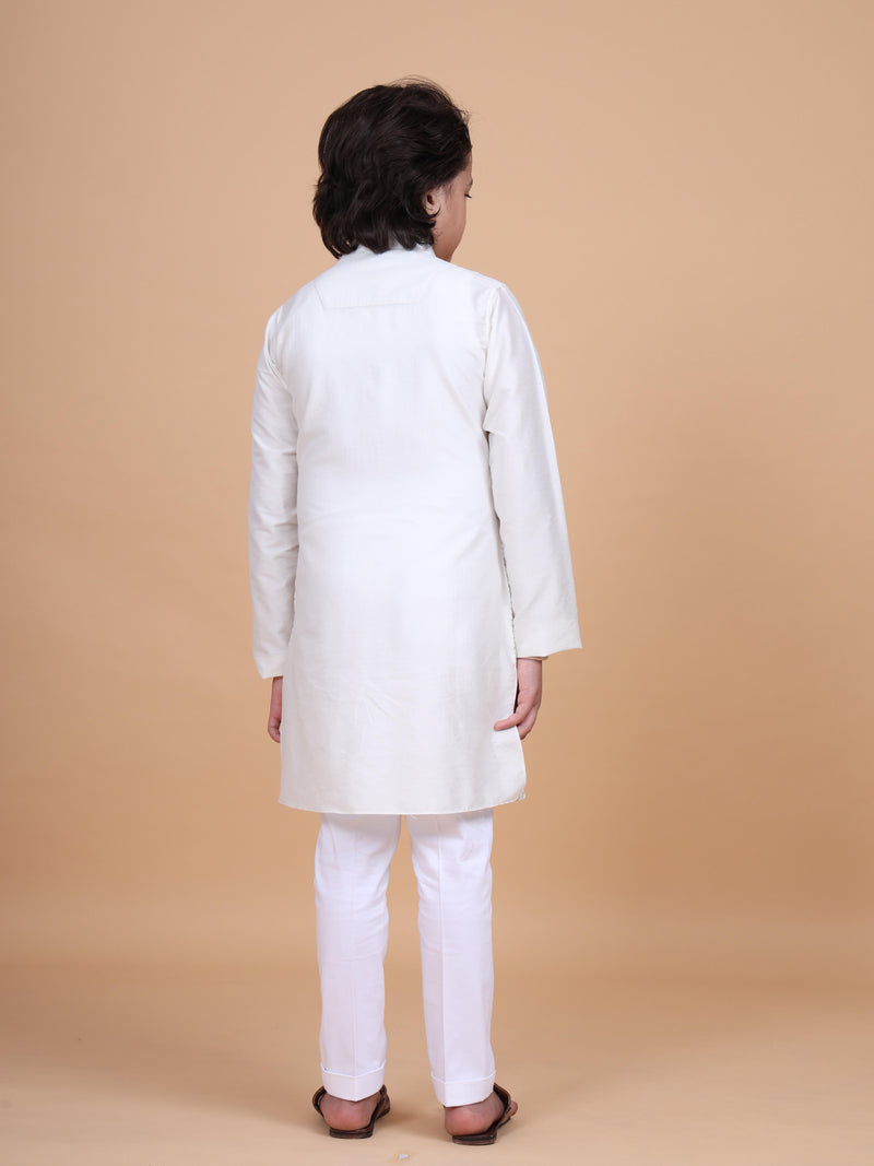 LINEAR CRISS CROSS STITCH TEXTURED KURTA