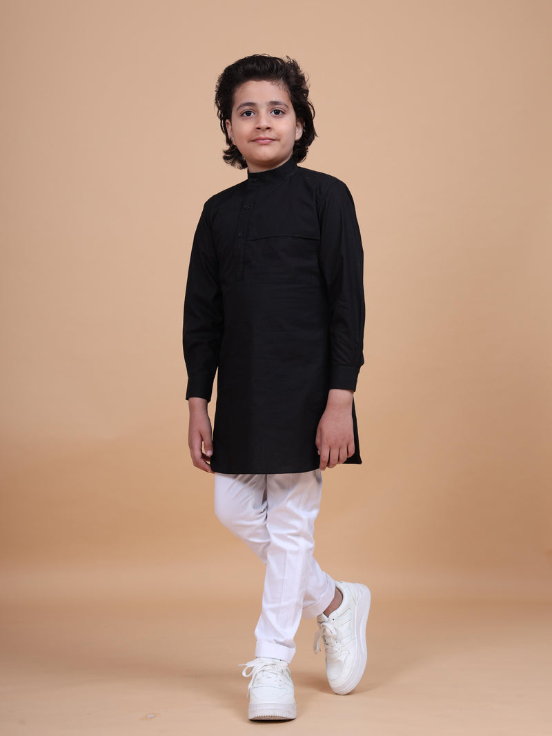 BRAND POCKET COLLAR SHORT KURTA