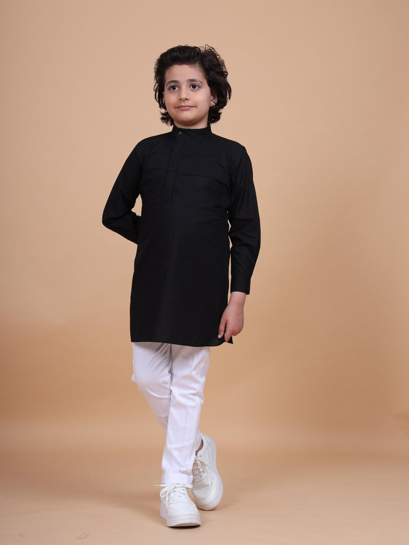 BRAND POCKET COLLAR SHORT KURTA