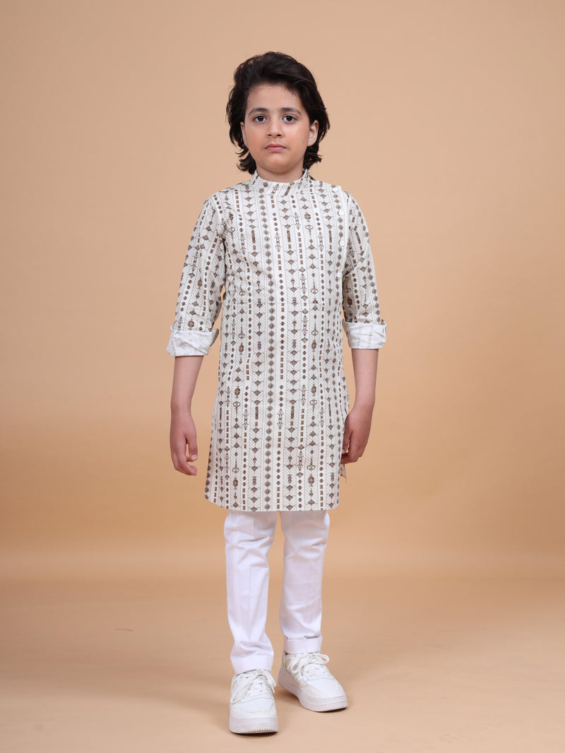 THE LINEAR PRINT SHORT KURTA