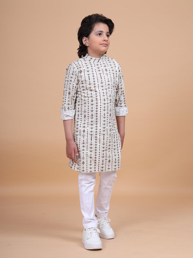 THE LINEAR PRINT SHORT KURTA