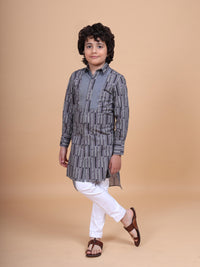 THE ASYMMETRIC PRINTED LONG SHIRT KURTA