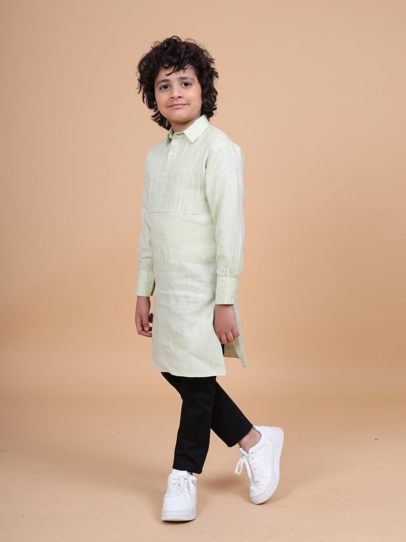 THE PINTUCKED YOKE SHORT KURTA