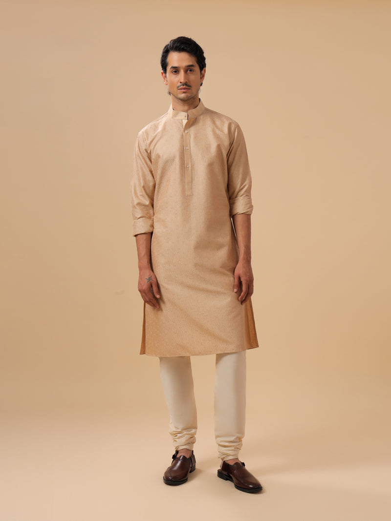 BEIGE SILK KURTA