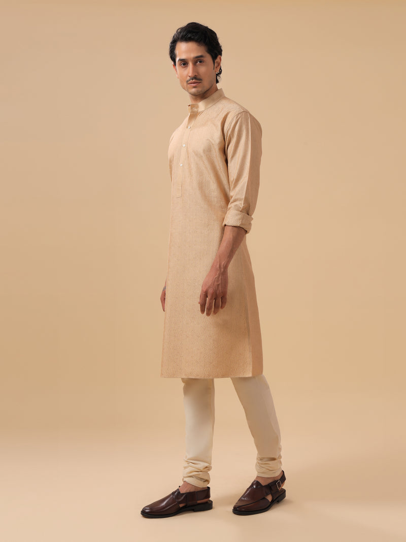 BEIGE SILK KURTA