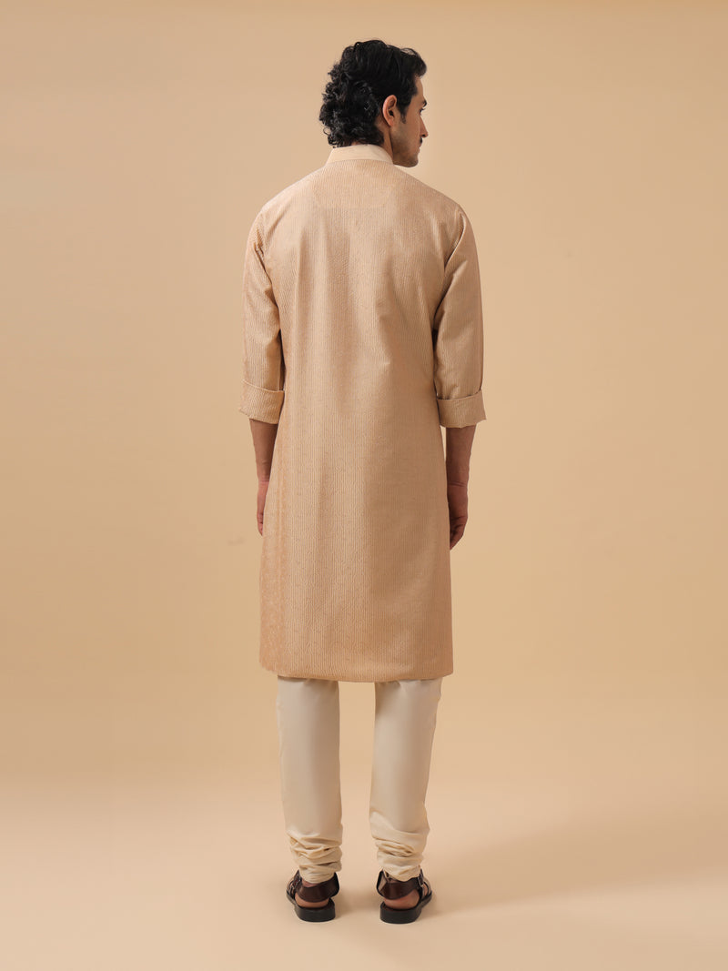 BEIGE SILK KURTA