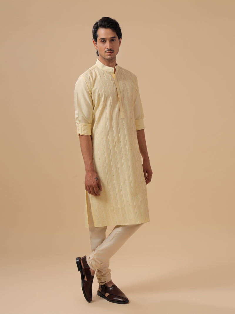 LIGHT GOLD SILK KURTA