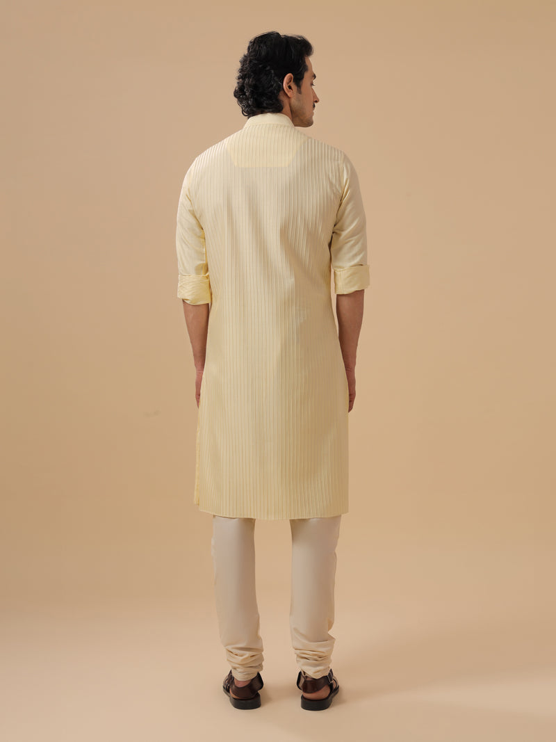 LIGHT GOLD SILK KURTA