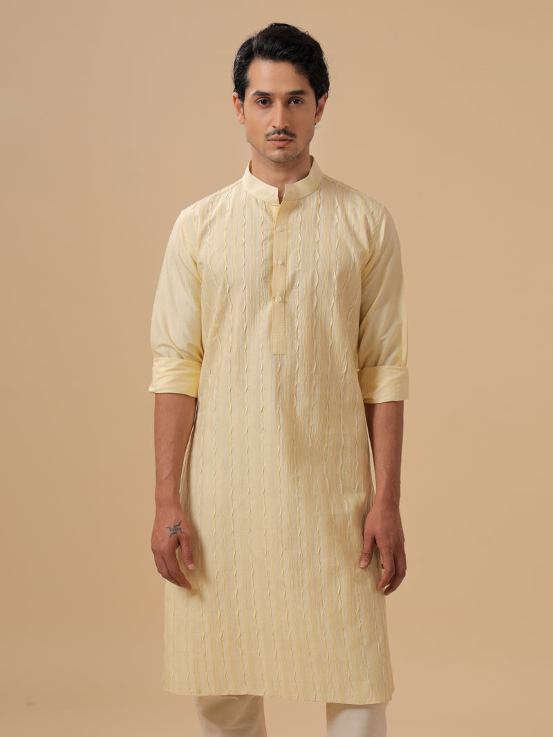 LIGHT GOLD SILK KURTA