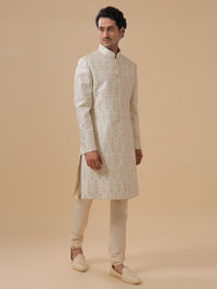 OFF WHITE SILK ACHKAN