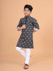 SHORT PRINTED TUNIC WITH LOOP BUTTON CLOSURE