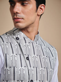 THE PRINTED OFF CENTER WAISTCOAT