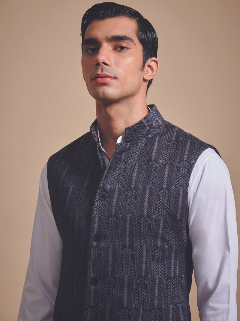 THE PRINTED “U” CUT WAISTCOAT