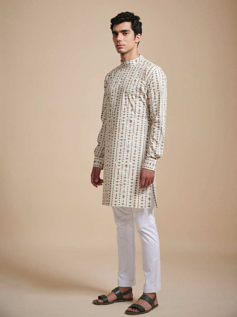 THE LINEAR PRINT SHORT KURTA