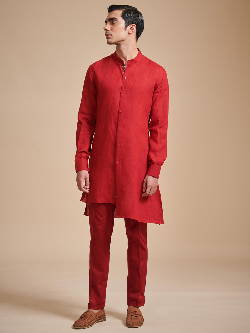 THE PINTUCKED YOKE SHORT KURTA