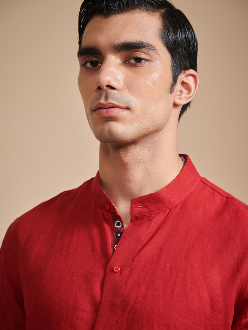 THE PINTUCKED YOKE SHORT KURTA