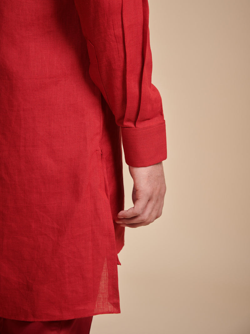 THE PINTUCKED YOKE SHORT KURTA