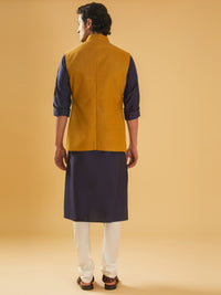 MUSTARD TEXTURED WAISTCOAT