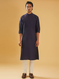 NAVY SILK KURTA