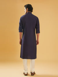 NAVY SILK KURTA