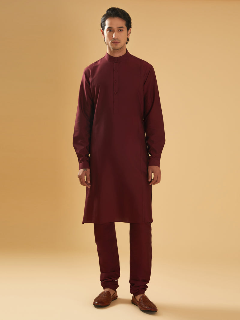 MAROON SILK KURTA