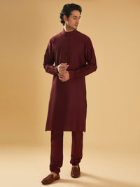 MAROON SILK KURTA