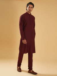 MAROON SILK KURTA