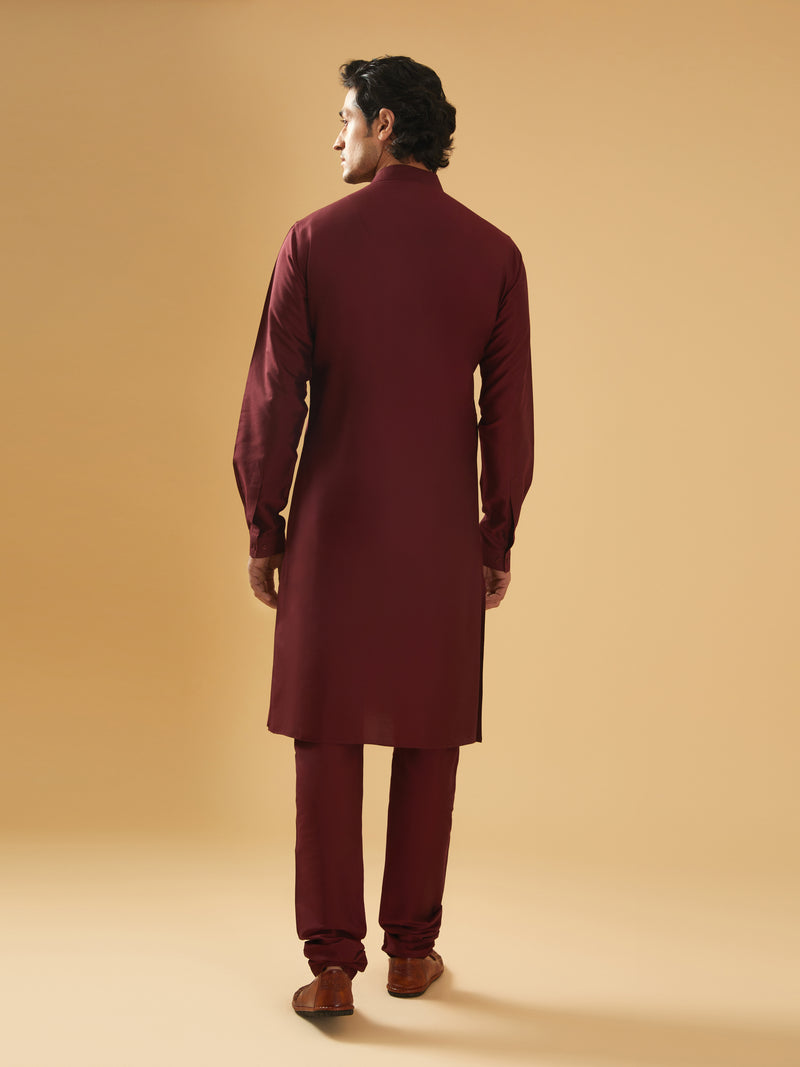 MAROON SILK KURTA