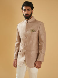 PEACH SILK BANDHGALA JACKET