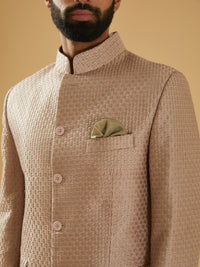 PEACH SILK BANDHGALA JACKET