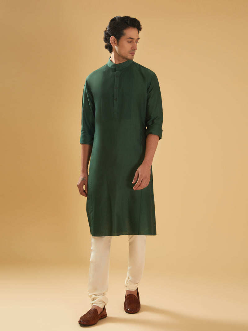 GREEN SILK KURTA