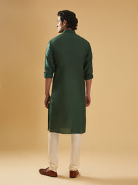 GREEN SILK KURTA