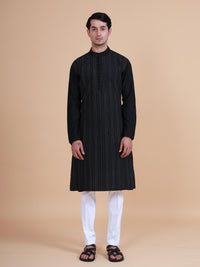 INTERSPERSED STRIPED KANTHA KURTA