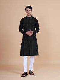 INTERSPERSED STRIPED KANTHA KURTA