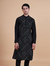 GEOMETRICAL STITCH LINE TEXTURED KURTA