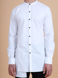 BANDHGALA COLLAR ASYMMETRIC SHIRT KURTA