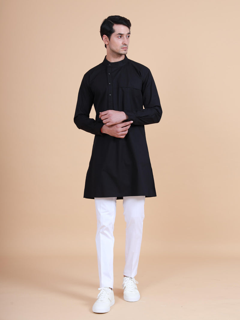 BRAND POCKET COLLAR SHORT KURTA