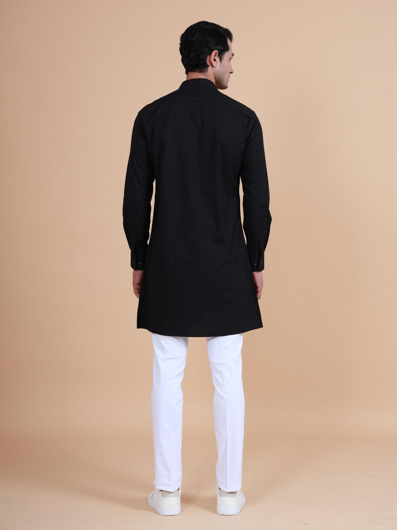 BRAND POCKET COLLAR SHORT KURTA